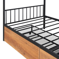 Bellemave® Metal House Bed with Two Drawers - Bellemave