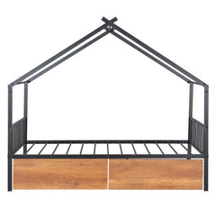 Bellemave® Metal House Bed with Two Drawers - Bellemave