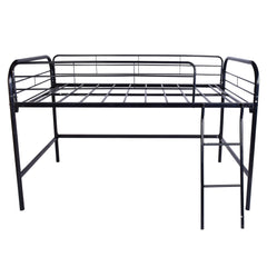 Bellemave® Metal Loft Bed Twin Size, Twin Loft Bed with Stairs,Bunk Bed with Sturdy Steel Frame for Bedroom with Top Guardrails and Under Storage,Bunk Bed for Kids and Adults,Black - Bellemave