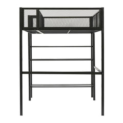 Bellemave® Metal Loft Bed with 4 - Tier Shelves and Storage - Bellemave