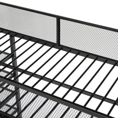 Bellemave® Metal Loft Bed with 4 - Tier Shelves and Storage - Bellemave