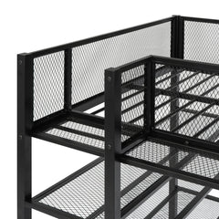 Bellemave® Metal Loft Bed with 4 - Tier Shelves and Storage - Bellemave