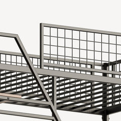 Bellemave® Metal Loft Bed with Built - In Charging Station and LED Lighting - Bellemave