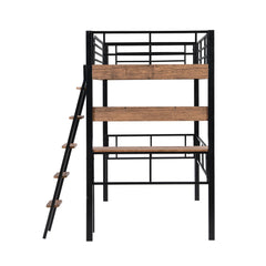 Bellemave® Metal Loft Bed with Built - in Desk, Storage Shelf and Ladder - Bellemave