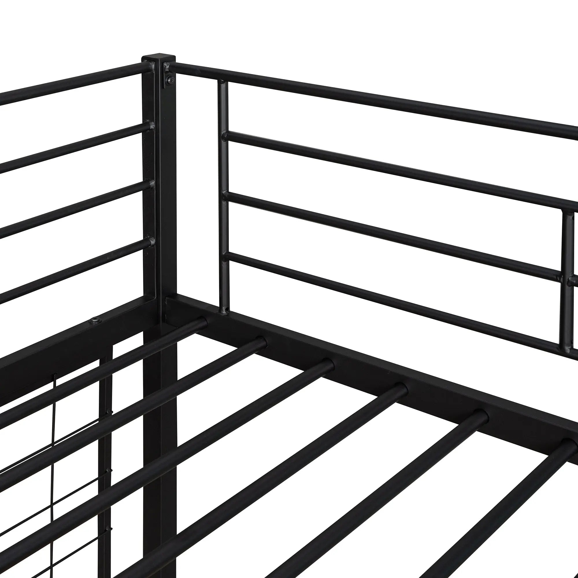 Bellemave® Metal Loft Bed with Desk and Metal Grid - Bellemave