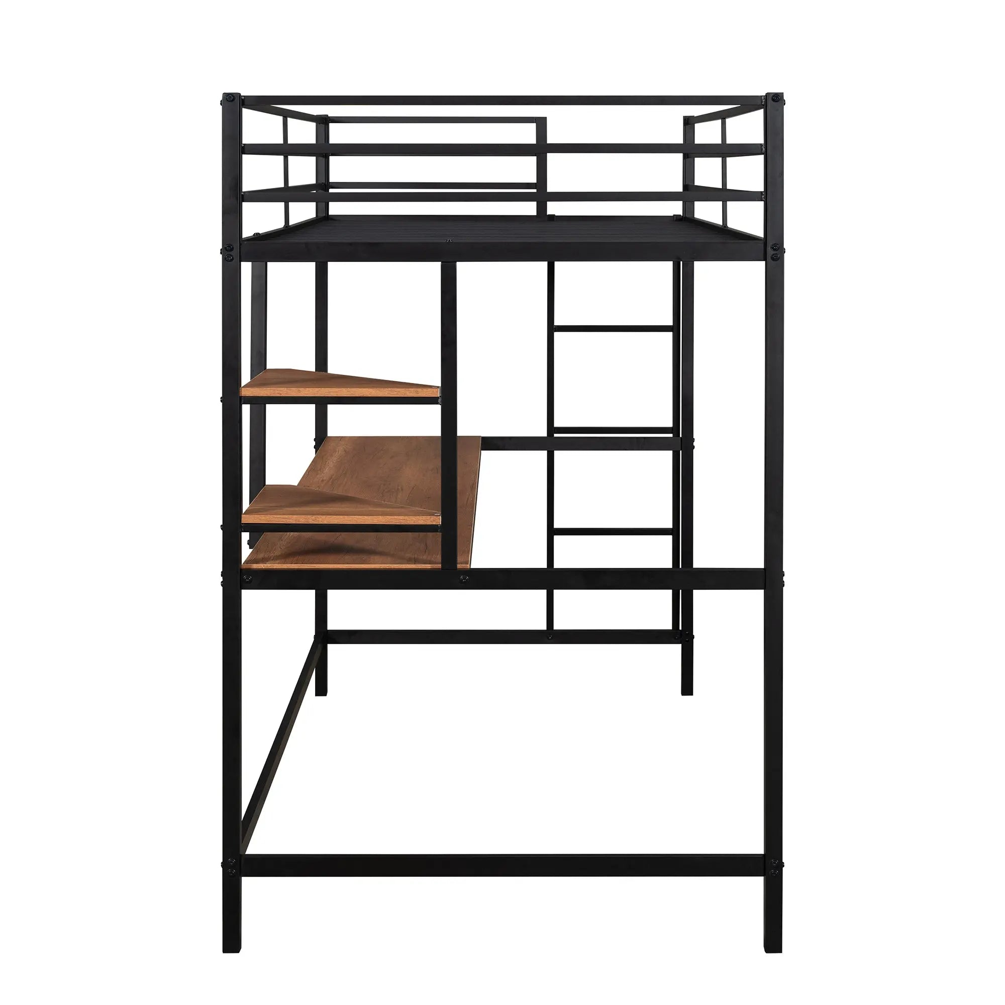 Bellemave® Metal Loft Bed with Desk and Shelve - Bellemave