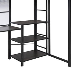 Bellemave® Metal Loft Bed with Desk and Whiteboard, 3 Shelves and Ladder - Bellemave