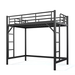 Bellemave® Metal Loft Bed with Ladder & Guardrails – Space-Saving Loft Bed Frame for Small Room, No Box Spring Needed - Bellemave