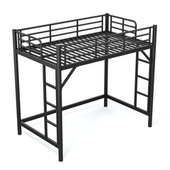 Bellemave® Metal Loft Bed with Ladder & Guardrails – Space-Saving Loft Bed Frame for Small Room, No Box Spring Needed - Bellemave