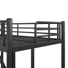 Bellemave® Metal Loft Bed with Ladder & Guardrails – Space-Saving Loft Bed Frame for Small Room, No Box Spring Needed - Bellemave