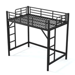 Bellemave® Metal Loft Bed with Ladder & Guardrails – Space-Saving Loft Bed Frame for Small Room, No Box Spring Needed - Bellemave
