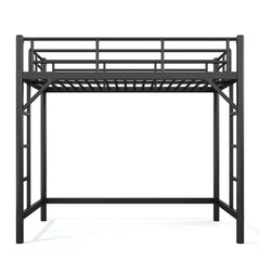 Bellemave® Metal Loft Bed with Ladder & Guardrails – Space-Saving Loft Bed Frame for Small Room, No Box Spring Needed - Bellemave