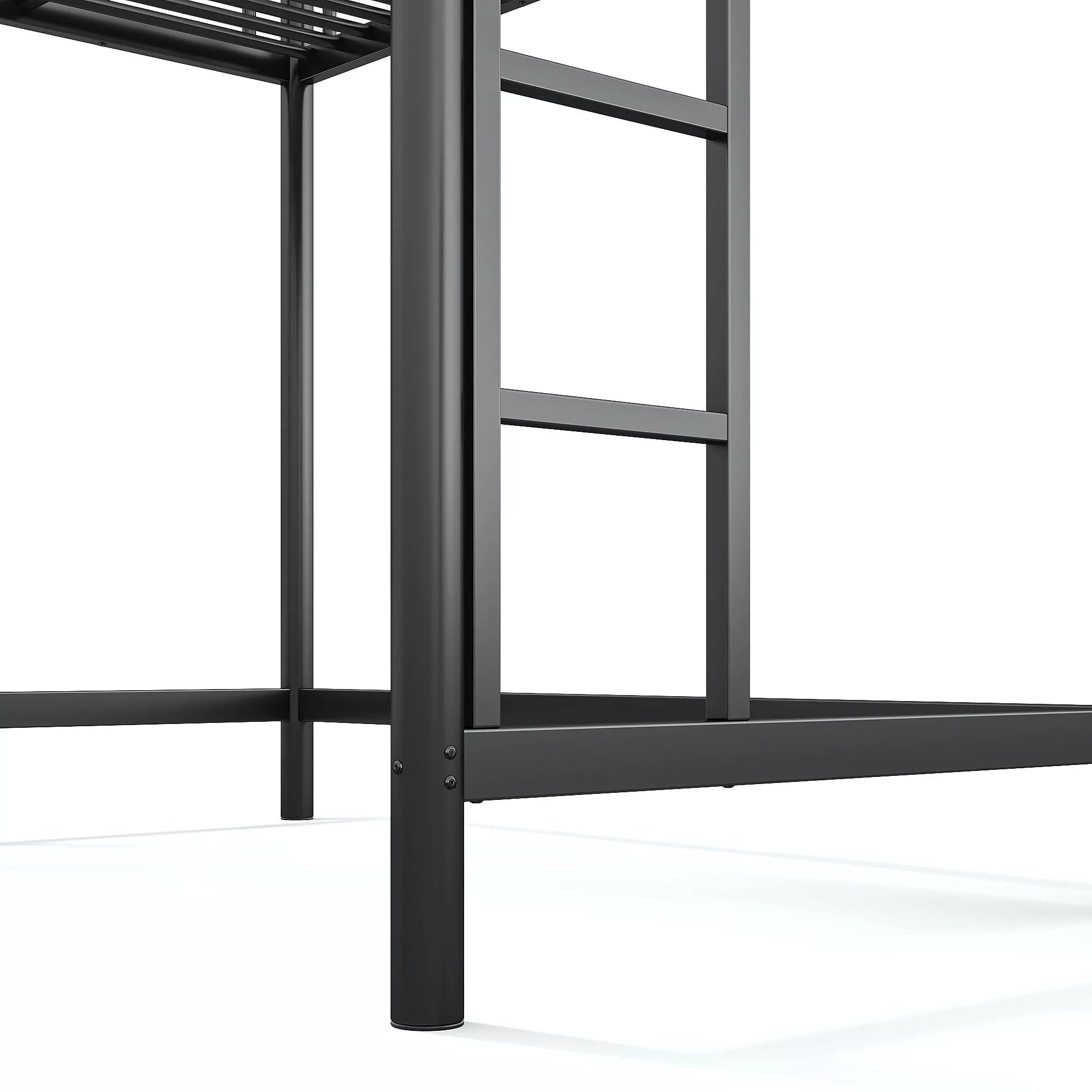 Bellemave® Metal Loft Bed with Ladder & Guardrails – Space-Saving Loft Bed Frame for Small Room, No Box Spring Needed - Bellemave