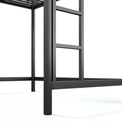 Bellemave® Metal Loft Bed with Ladder & Guardrails – Space-Saving Loft Bed Frame for Small Room, No Box Spring Needed - Bellemave