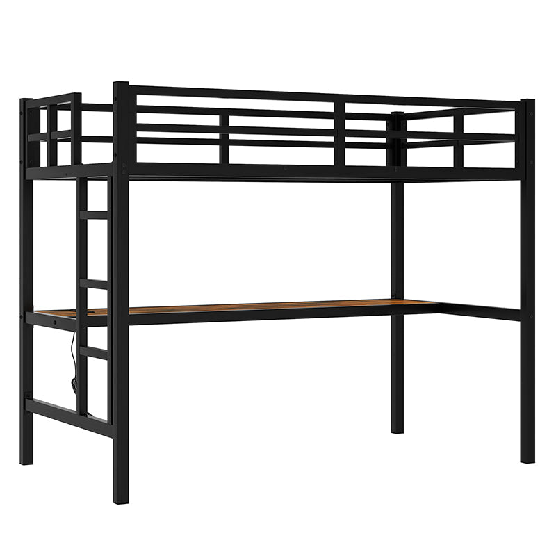 Bellemave® Metal Loft Bed with Power Outlet and LED Lighted - Bellemave