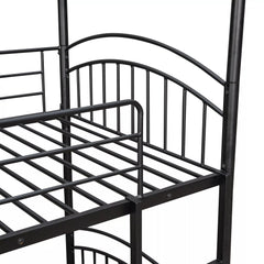 Bellemave® Metal Twin over Twin House Bunk Bed with Slide & Built-in Ladder for Kids - Bellemave