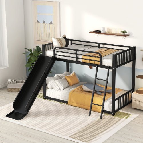 Bellemave® Metal Twin Size Bunk Bed with Slide - Bellemave