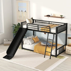 Bellemave® Metal Twin Size Bunk Bed with Slide - Bellemave