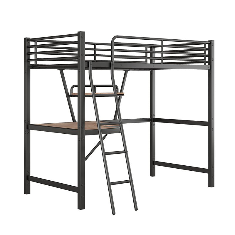 Bellemave® Metal&MDF High Loft Bed with Desk and Shelf - Bellemave