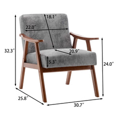 Bellemave® Mid - Century Modern Chair with Solid Wood Frame, Extra - Thick Backrest - Bellemave