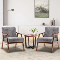Bellemave® Mid - Century Modern Chair with Solid Wood Frame, Extra - Thick Backrest - Bellemave