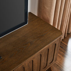 Bellemave® Mid Century Modern Fluted TV Stand with 2 Door & 1 Drawer & Solid Wood Leg - Bellemave