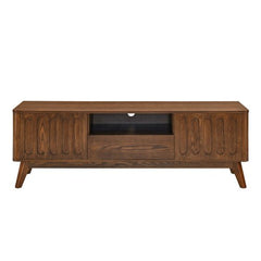 Bellemave® Mid Century Modern Fluted TV Stand with 2 Door & 1 Drawer & Solid Wood Leg - Bellemave