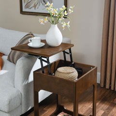 Bellemave® Mid Century Modern Lift Top Side Table with Storage Shelf - Bellemave