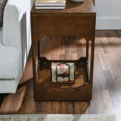 Bellemave® Mid Century Modern Lift Top Side Table with Storage Shelf - Bellemave