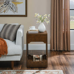 Bellemave® Mid Century Modern Lift Top Side Table with Storage Shelf - Bellemave