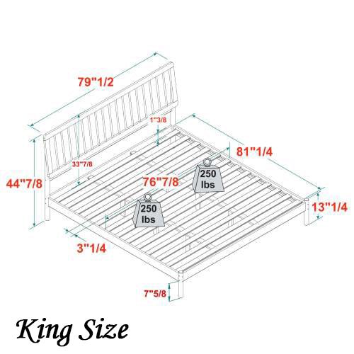 Bellemave® Mid - Century Modern Solid Wood Spindle Bed - Bellemave