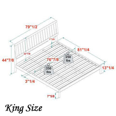 Bellemave® Mid - Century Modern Solid Wood Spindle Bed - Bellemave