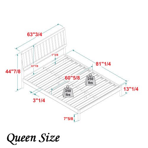 Bellemave® Mid - Century Modern Solid Wood Spindle Bed - Bellemave