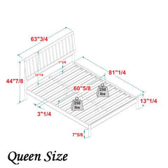 Bellemave® Mid - Century Modern Solid Wood Spindle Bed - Bellemave