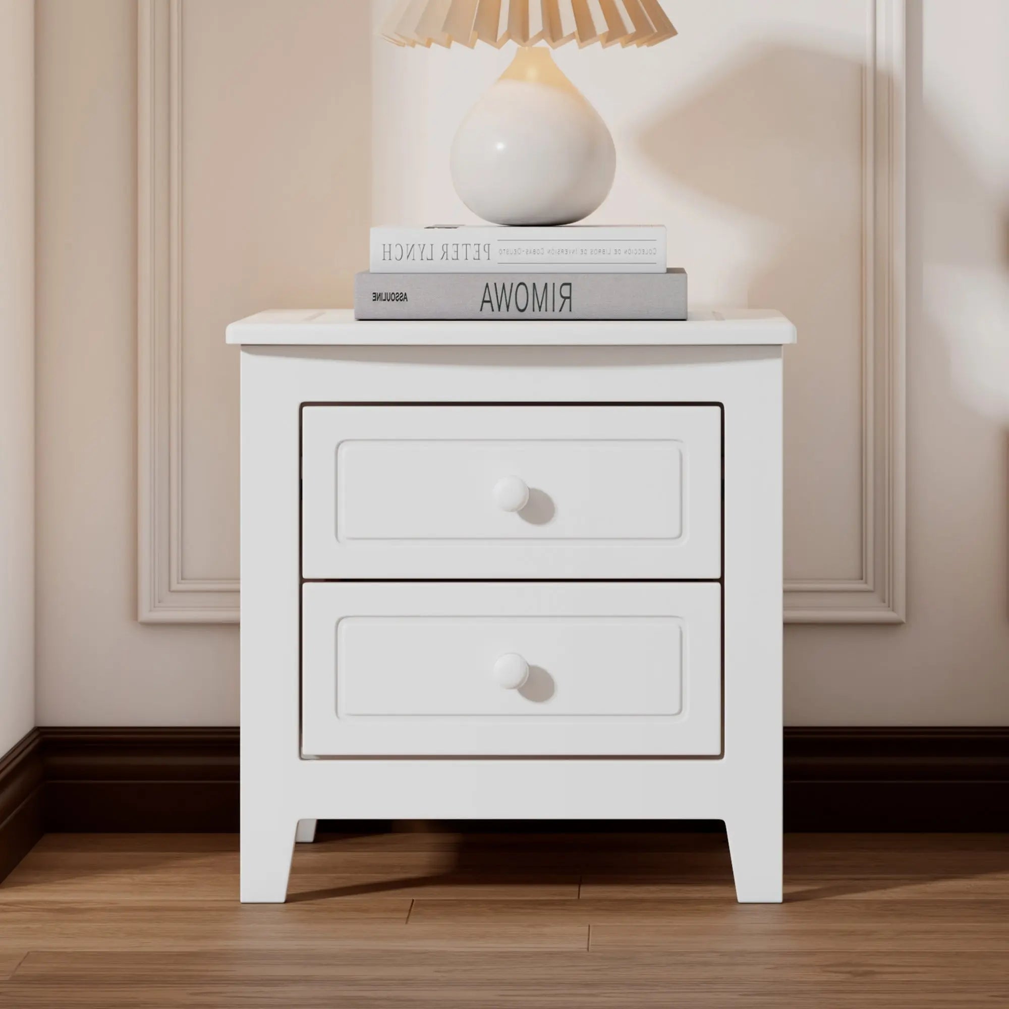 Bellemave® Mid Century Retro Bedside Table with 2 Drawers - Bellemave