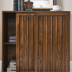 Bellemave® Mid Century Sideboard with 2 Sliding Door & Solid Wood Decorative Strips - Bellemave