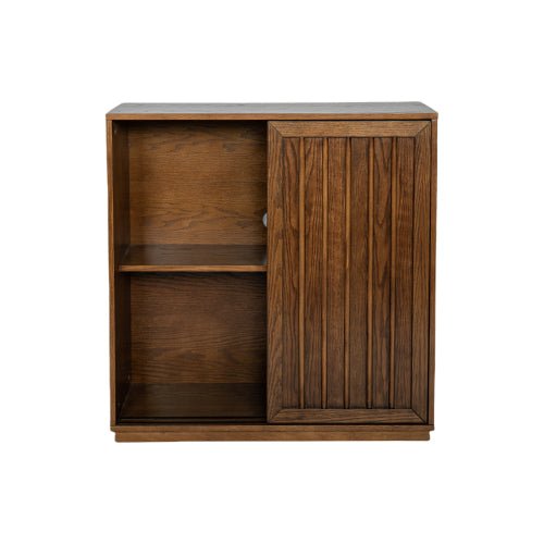 Bellemave® Mid Century Sideboard with 2 Sliding Door & Solid Wood Decorative Strips - Bellemave