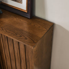 Bellemave® Mid Century Sideboard with 2 Sliding Door & Solid Wood Decorative Strips - Bellemave