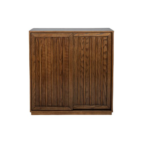 Bellemave® Mid Century Sideboard with 2 Sliding Door & Solid Wood Decorative Strips - Bellemave