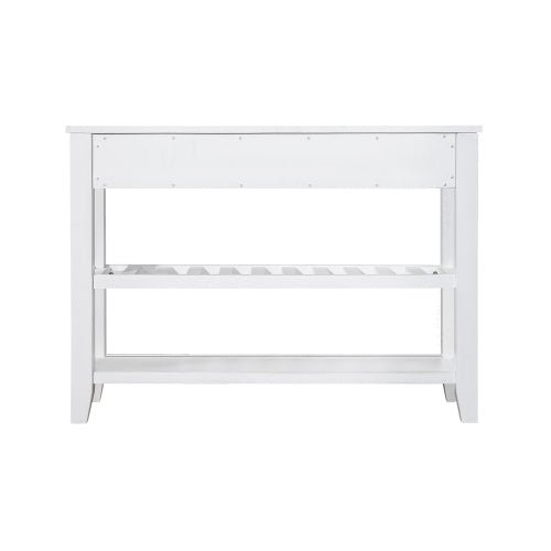 Bellemave® Mid - Century Style Console Sofa Table with 2 Storage Drawers and 2 Tiers Shelves - Bellemave