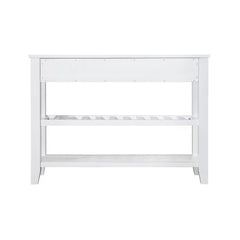 Bellemave® Mid - Century Style Console Sofa Table with 2 Storage Drawers and 2 Tiers Shelves - Bellemave