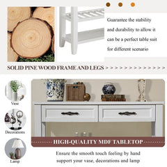 Bellemave® Mid - Century Style Console Sofa Table with 2 Storage Drawers and 2 Tiers Shelves - Bellemave