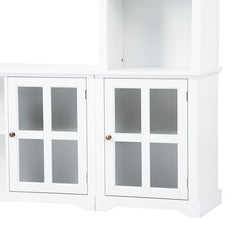 Bellemave® Minimalist Entertainment Wall Unit with Bridge with Tempered Glass Door - Bellemave
