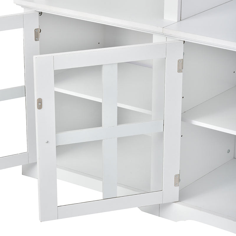 Bellemave® Minimalist Entertainment Wall Unit with Bridge with Tempered Glass Door - Bellemave