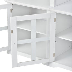 Bellemave® Minimalist Entertainment Wall Unit with Bridge with Tempered Glass Door - Bellemave