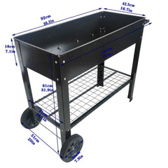 Bellemave® Mobile Metal Raised Garden Bed Cart with Legs, Elevated Tall Planter Box with Wheels for Outdoor Indoors House Patio Backyard,Black - Bellemave