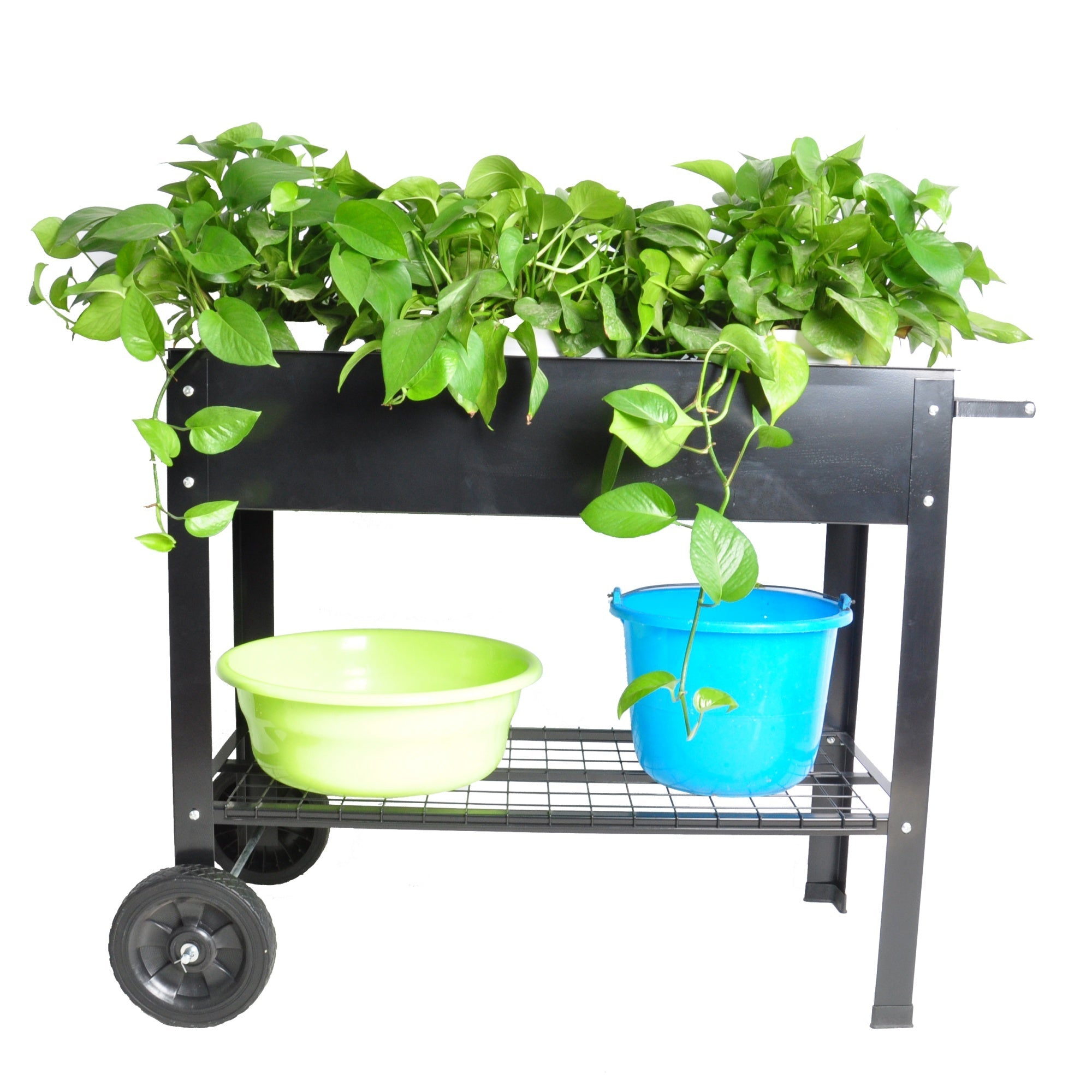 Bellemave® Mobile Metal Raised Garden Bed Cart with Legs, Elevated Tall Planter Box with Wheels for Outdoor Indoors House Patio Backyard,Black - Bellemave
