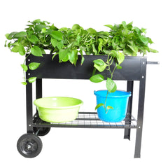 Bellemave® Mobile Metal Raised Garden Bed Cart with Legs, Elevated Tall Planter Box with Wheels for Outdoor Indoors House Patio Backyard,Black - Bellemave