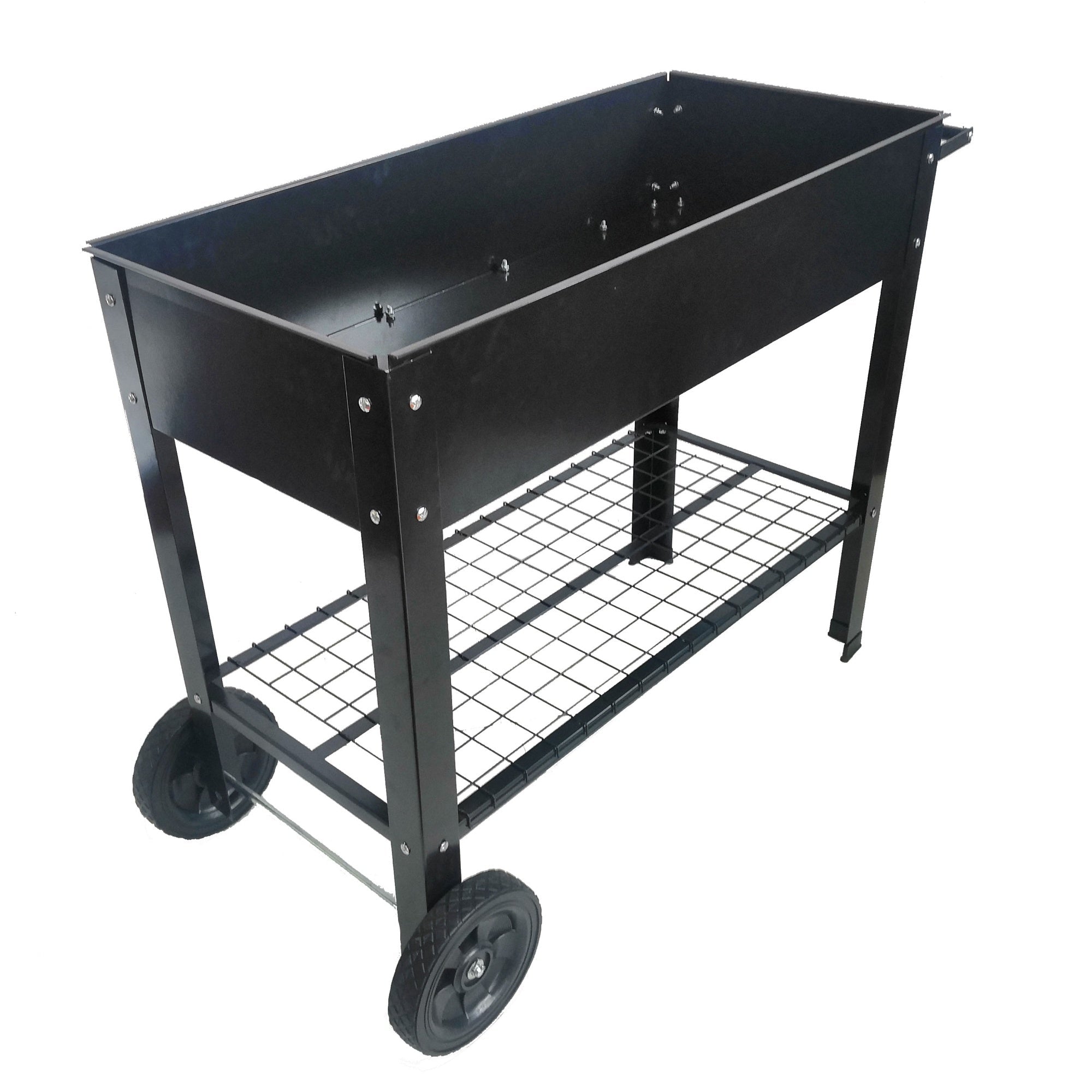 Bellemave® Mobile Metal Raised Garden Bed Cart with Legs, Elevated Tall Planter Box with Wheels for Outdoor Indoors House Patio Backyard,Black - Bellemave