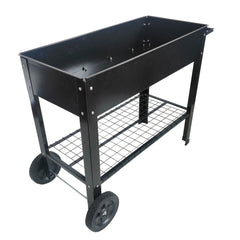 Bellemave® Mobile Metal Raised Garden Bed Cart with Legs, Elevated Tall Planter Box with Wheels for Outdoor Indoors House Patio Backyard,Black - Bellemave